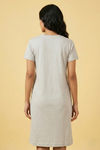 Zivame Turtle Print Knit Cotton Mid Length Nightdress - Ultimate Gray — thumbnail 2